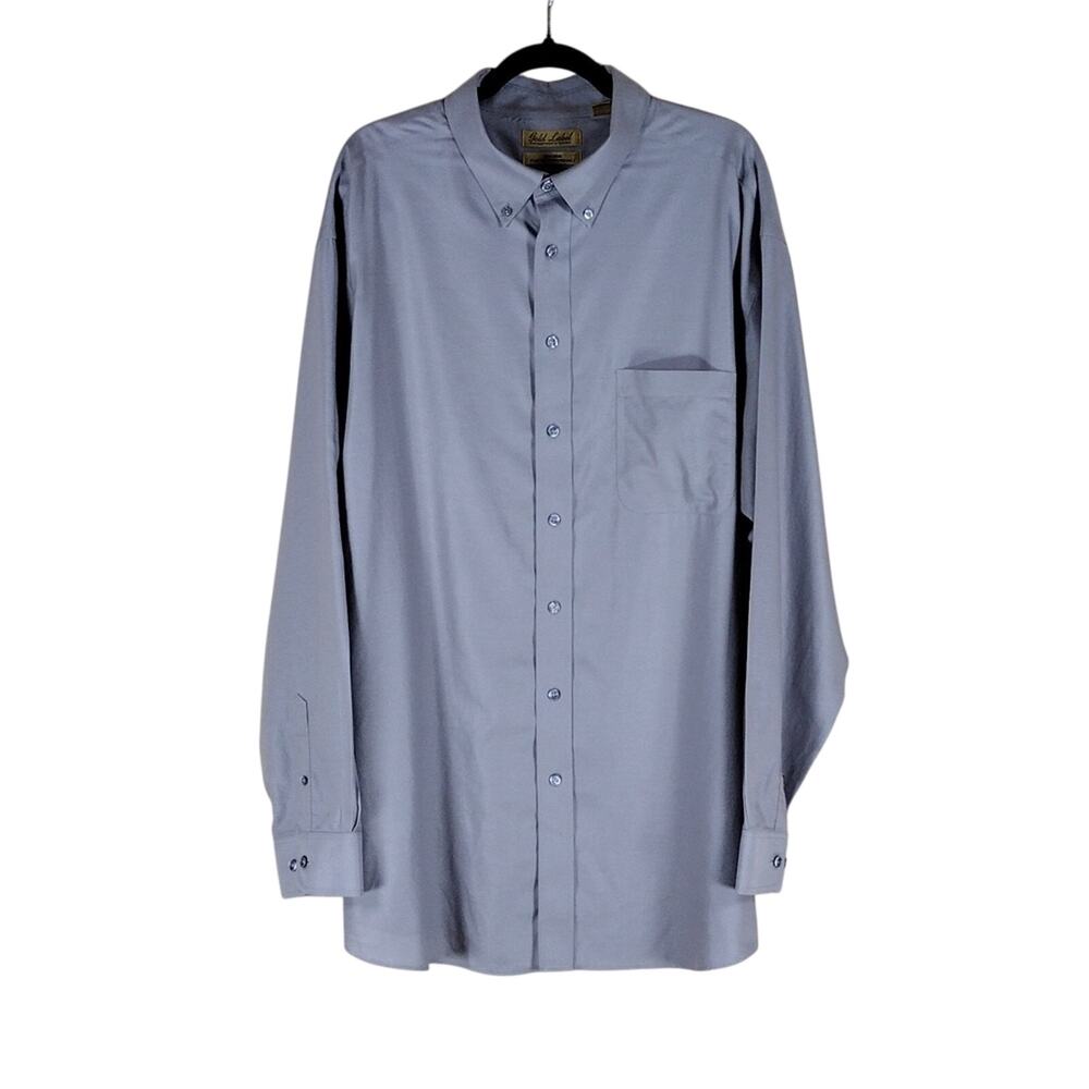 Gold Label Non Iron Dress Shirt Men’s 3XT Light Blue Button Down Long Sleeve